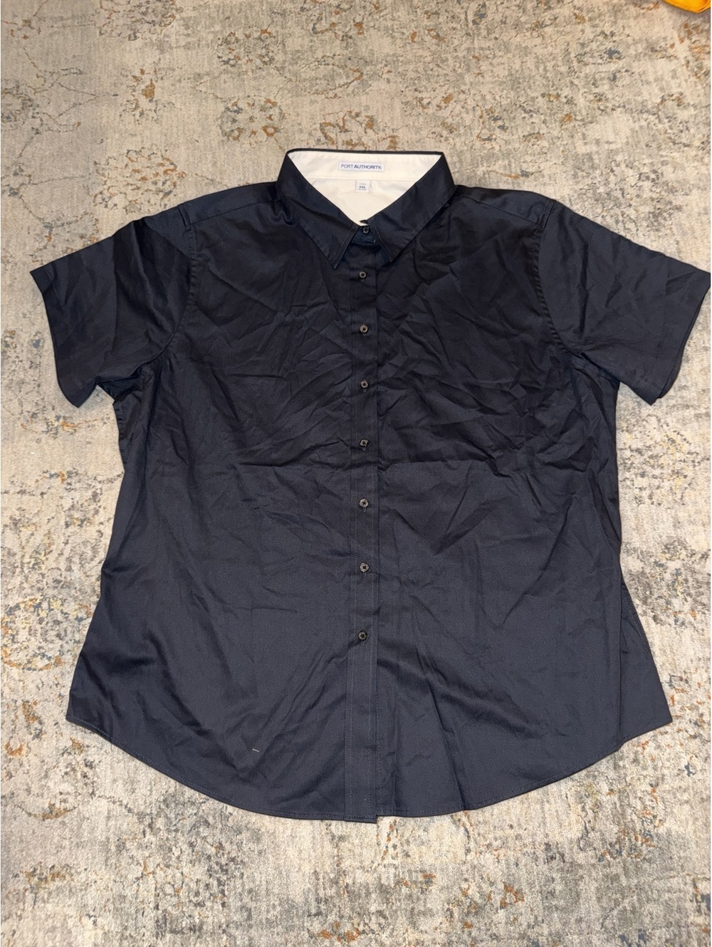 Port Authority Women's XXL Navy Short Sleeve Button Down Shirt A421
